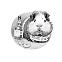royal guinea pig in a tie with a bottle of whiskey tattoo design idea