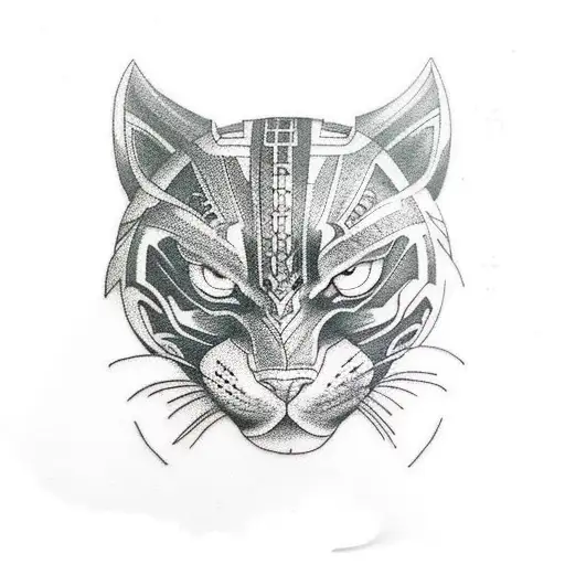 black panther  tattoo design idea