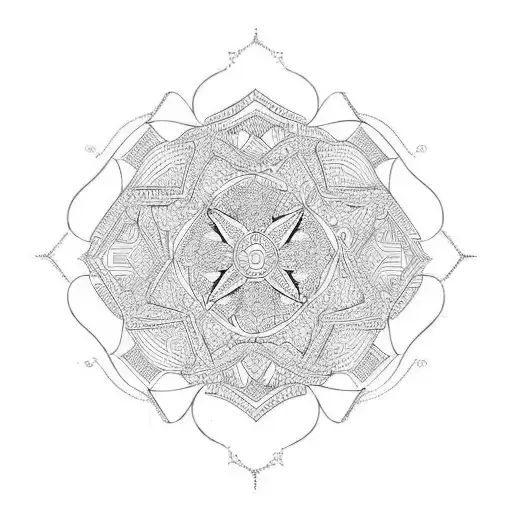 spanish geometric art tattoo design idea