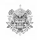 polynesian style half sleeve with inspiration from aztec and spanish culture tattoo design idea