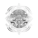 polynesian style half sleeve with inspiration from aztec and spanish culture tattoo design idea