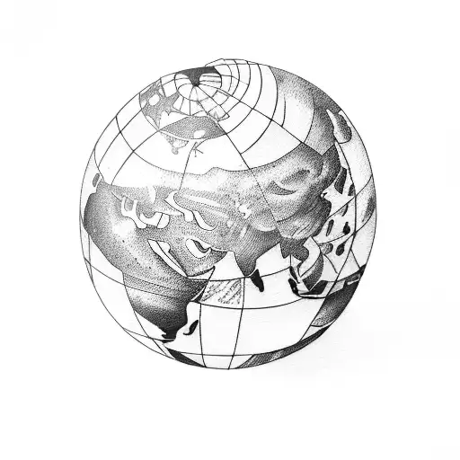 Earth Globe  tattoo design idea