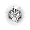 A mechanical heart with music notes as the veins tattoo design idea