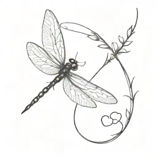 one dragonfly with i love you on the spine tattoo design idea