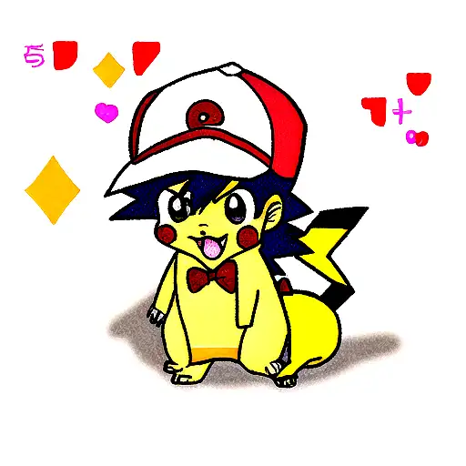 ash ketchum with pikachu tattoo design idea