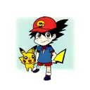 ash ketchum with pikachu tattoo design idea