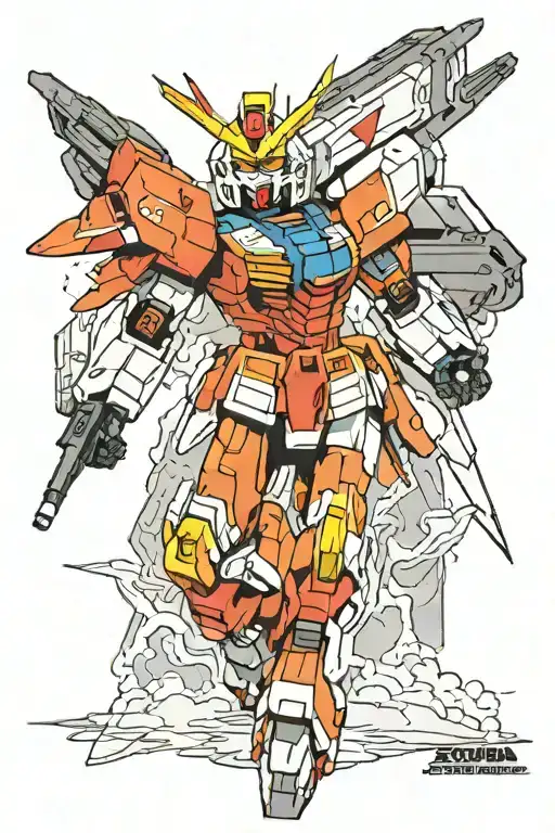 gundam, sci-fi, tattoo design idea