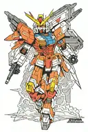 gundam, sci-fi, tattoo design idea