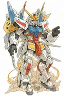 gundam, sci-fi, tattoo design idea