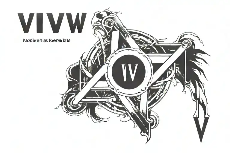 A sleek and modern Roman numeral "IV" tattoo design with a minimalist aesthetic, clean lines, and a subtle sophisticated tattoo design idea