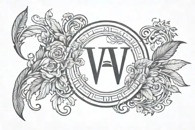 A sleek and moderd Roman numeral "IV" tattoo design with a minimalist aesthetic, clean lines, and a subtle sophisticated tattoo design idea