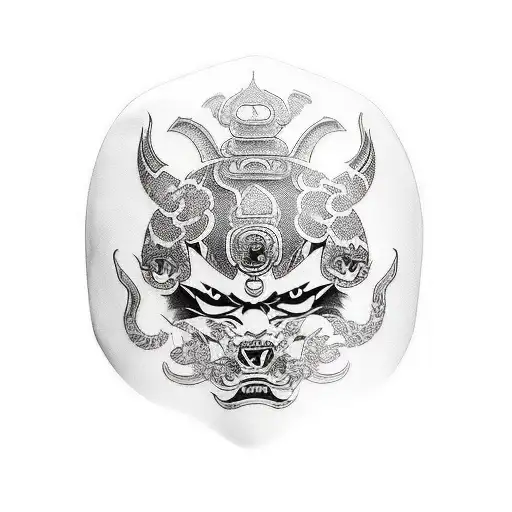 Yakuza style bike helmet tattoo design idea