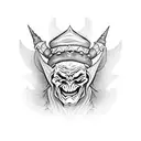 evil jester hat tattoo design idea