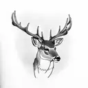 deer hunting with cross tattoo design idea