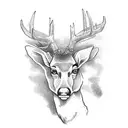 deer hunting with cross tattoo design idea