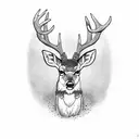 deer hunting with cross tattoo design idea