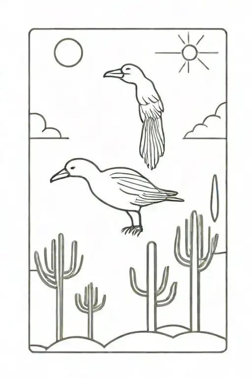 saguaro with goose tattoo design idea