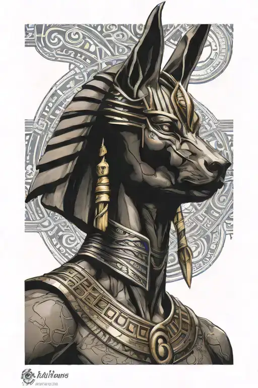 anubis egiptian god tattoo design idea