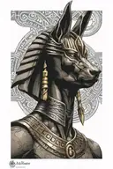 anubis egiptian god tattoo design idea