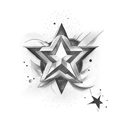 2 stars with second star being bigger, peter pan tattoo design idea