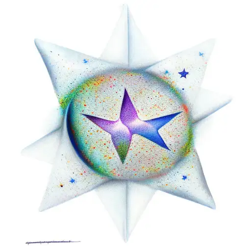 2 stars with second star being bigger, peter pan tattoo design idea