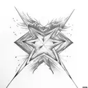 2 stars with second star being bigger, peter pan tattoo design idea