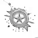 2 stars with second star being bigger, peter pan tattoo design idea