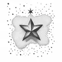 2 stars with second star being bigger, peter pan tattoo design idea