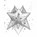 2 stars with second star being bigger, peter pan tattoo design idea