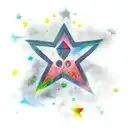 2 stars with second star being bigger, peter pan tattoo design idea