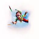 2 stars with second star being bigger, peter pan tattoo design idea