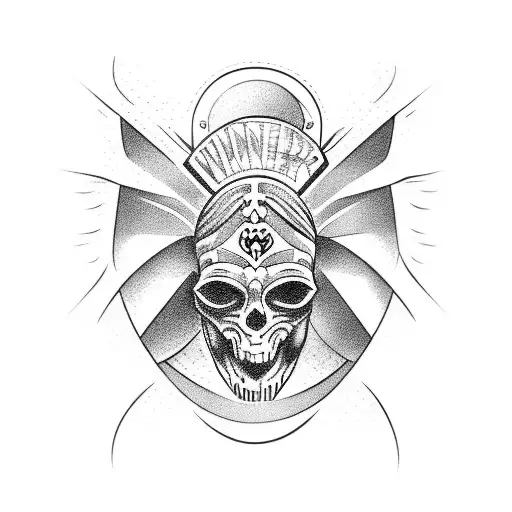 Winner and loser angel tattoo design idea