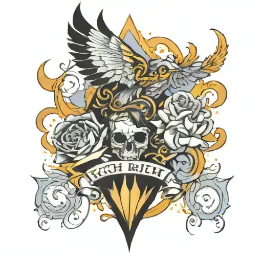 rich & risk tattoo design idea