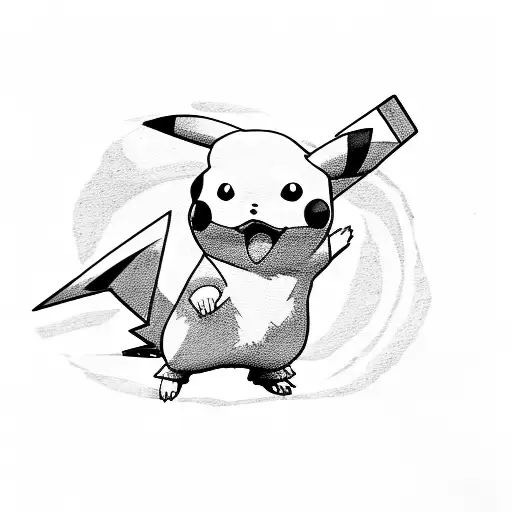 pikachu & ash tattoo design idea