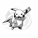 pikachu & ash tattoo design idea