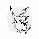 pikachu & ash tattoo design idea