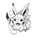 pikachu & ash tattoo design idea