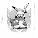 pikachu & ash tattoo design idea