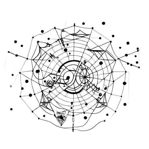 A minimalist tattoo of a constellation shaped like a Ferrari car tattoo design idea