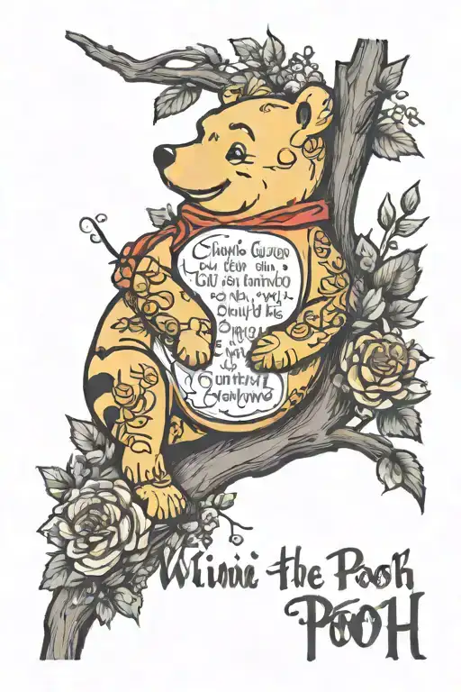 winnie the pooh taylor swift lyrics tattoo design idea