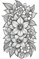 Polynesian tattoo, flowers tattoo design idea
