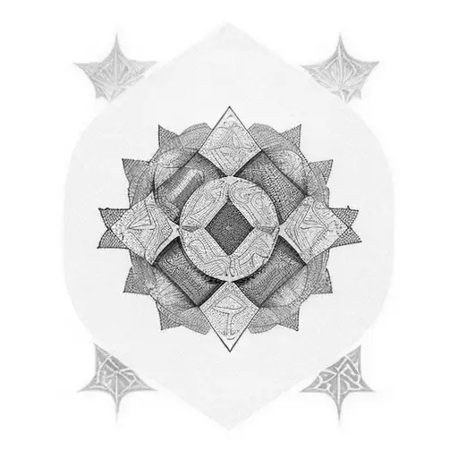 I want a lotto flower with an imperial eagle, both draw with a cubist style, everything over a Māori tattoo  tattoo design idea