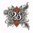 A thick metalic black background having a centered captioned "March 24th" In blood red color  tattoo design idea