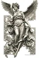 statue of winged victory of samothrace tattoo design idea