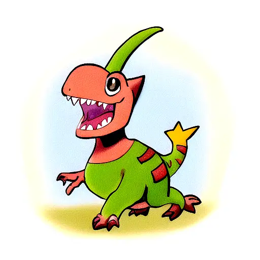 Cute baby dino tattoo design idea