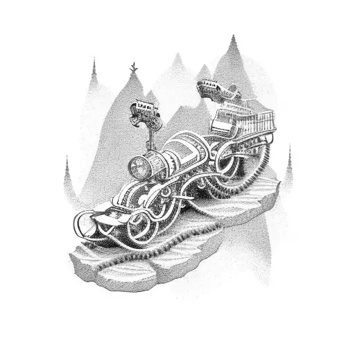 Roller coaster tattoo design idea