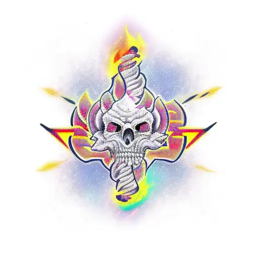 tribal flames tattoo design idea