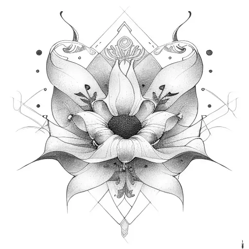 morning glory flower, art nouveau style, thick line work, negative space, positive space, feminine, small tattoo design idea