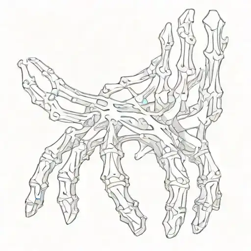 Negative Shaded Bones Over Hand tattoo tattoo design idea