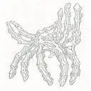Negative Shaded Bones Over Hand tattoo tattoo design idea